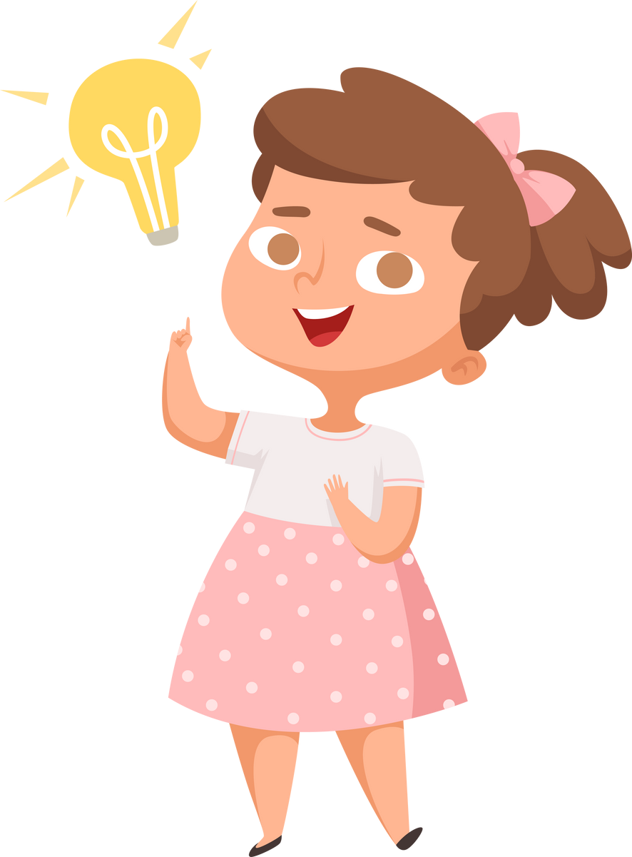 kids good idea thinking character