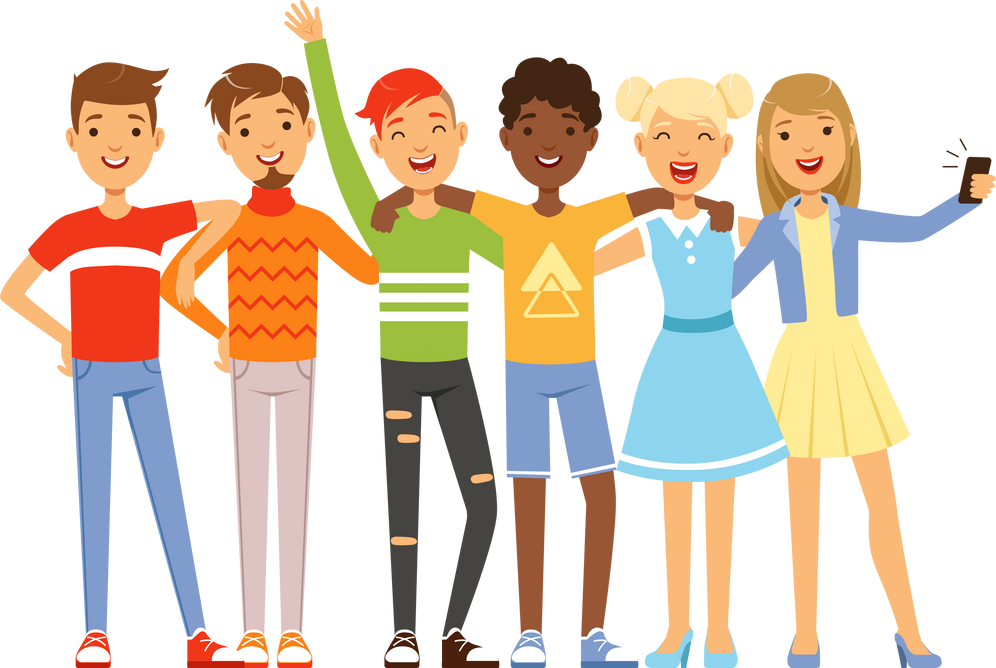 big friendly group multiracial teenagers tyle